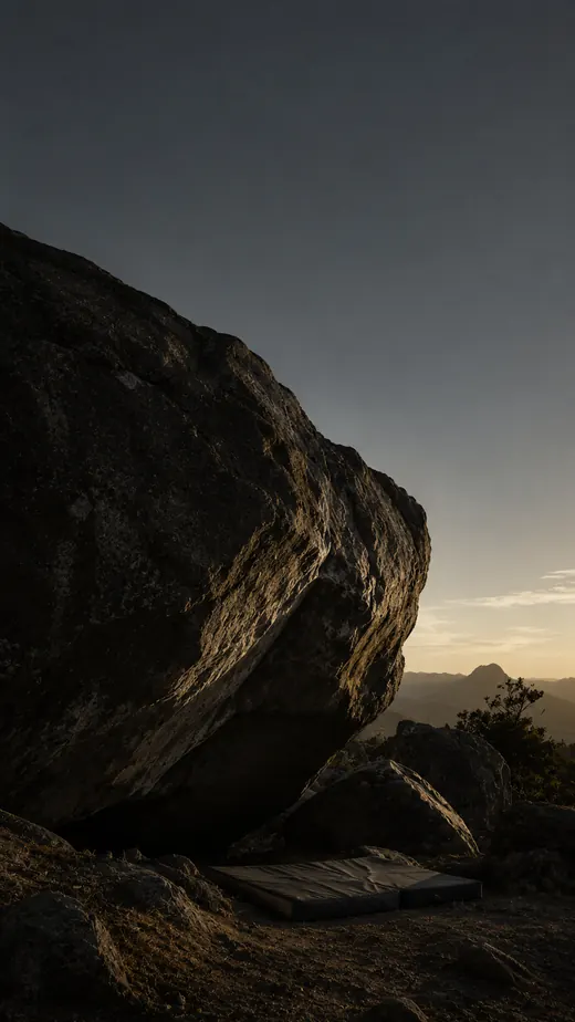 Bloco de granito ao entardecer